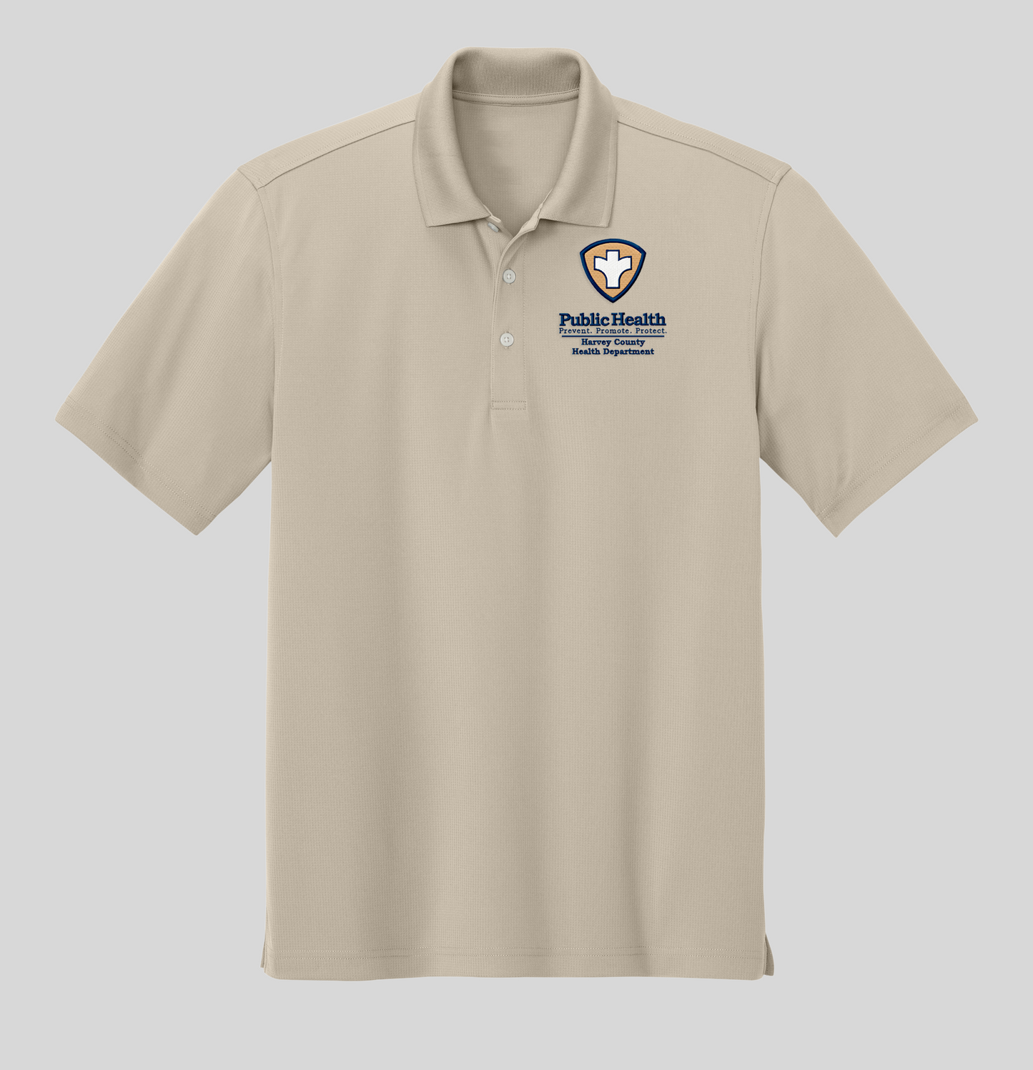 Men's/Unisex Grid Polo with Embroidered Left Chest Logo