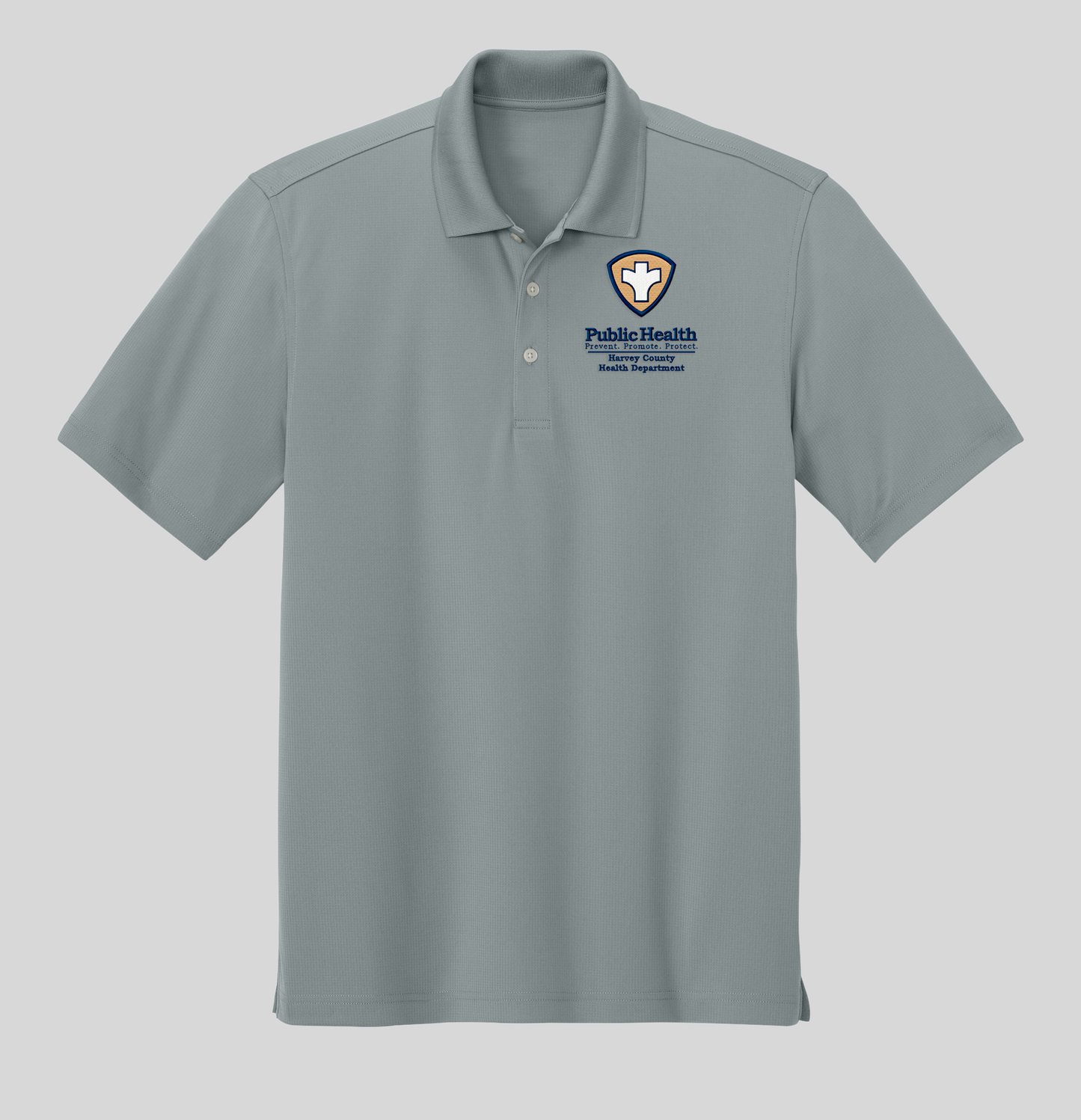 Men's/Unisex Grid Polo with Embroidered Left Chest Logo