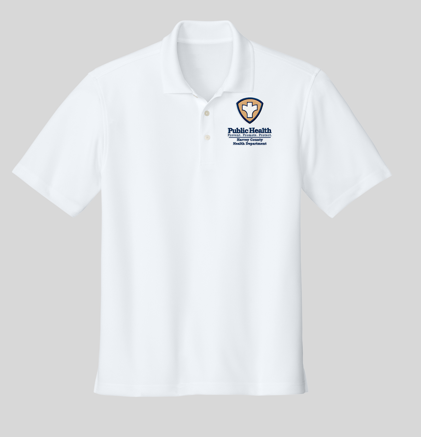 Men's/Unisex Grid Polo with Embroidered Left Chest Logo