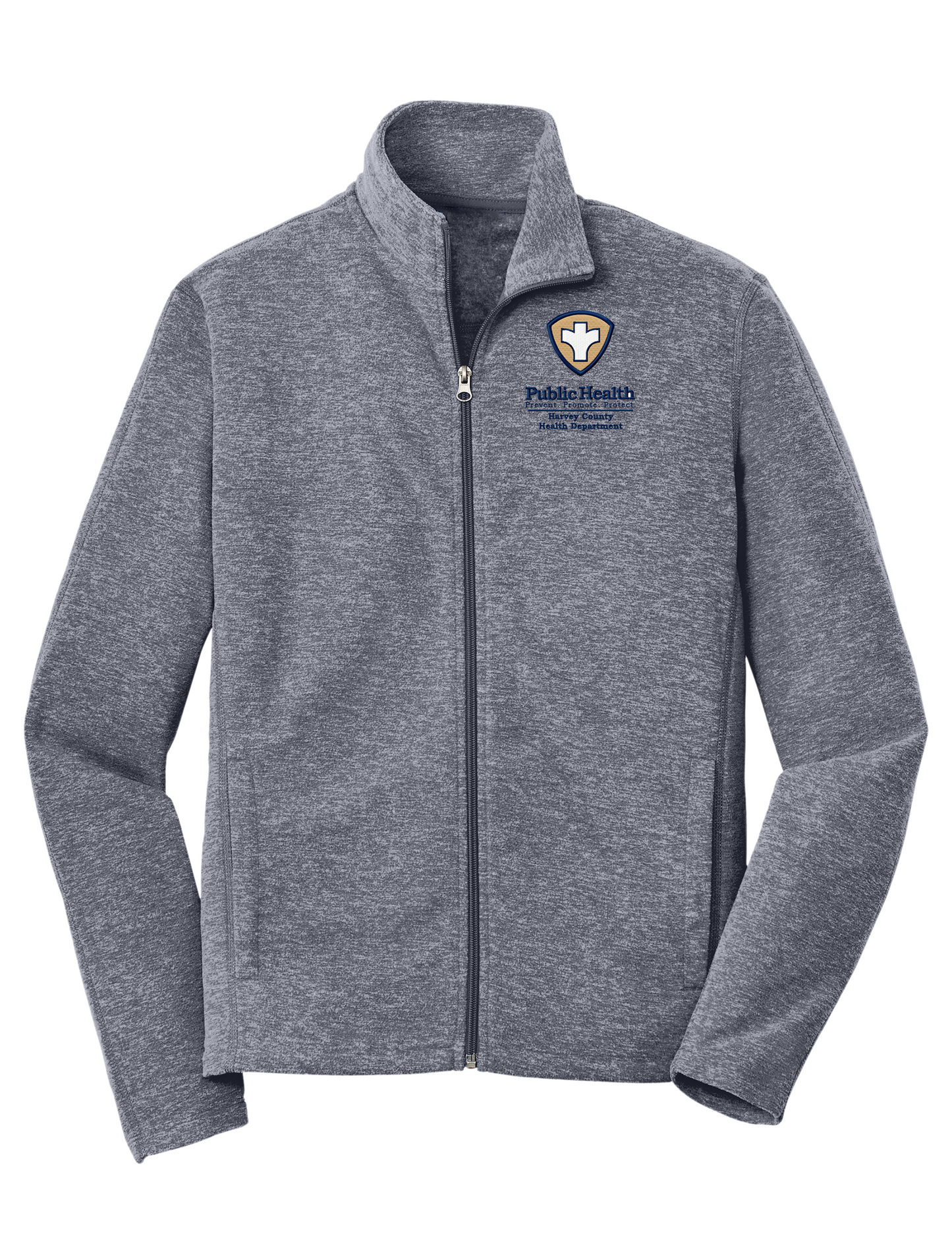 Men's/Unisex Heather Microfleece Full-Zip Jacket with Embroidered Left Chest Logo