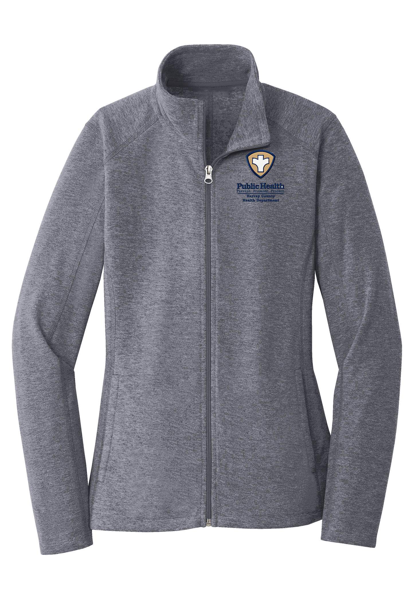 Women's Heather Microfleece Full-Zip Jacket with Embroidered Left Chest Logo