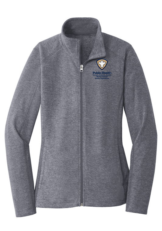 Women's Heather Microfleece Full-Zip Jacket with Embroidered Left Chest Logo