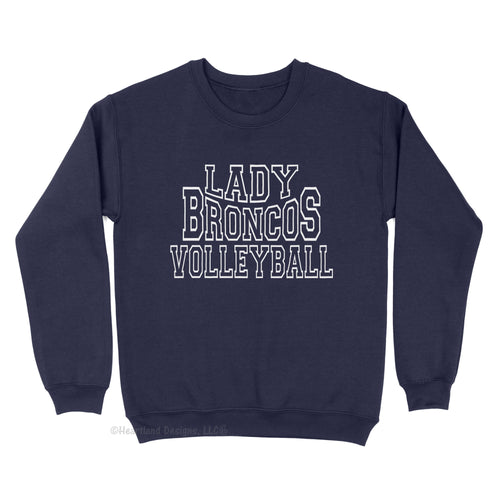 Lady Broncos Volleyball Crewneck Sweatshirt