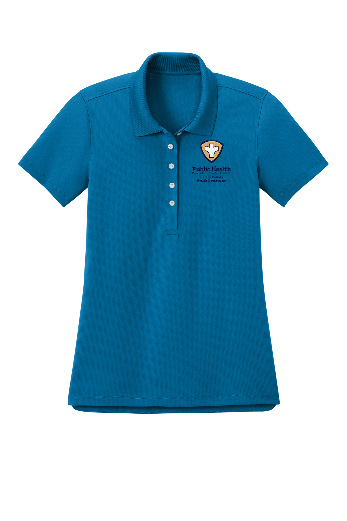 Women's Grid Polo with Embroidered Left Chest Logo