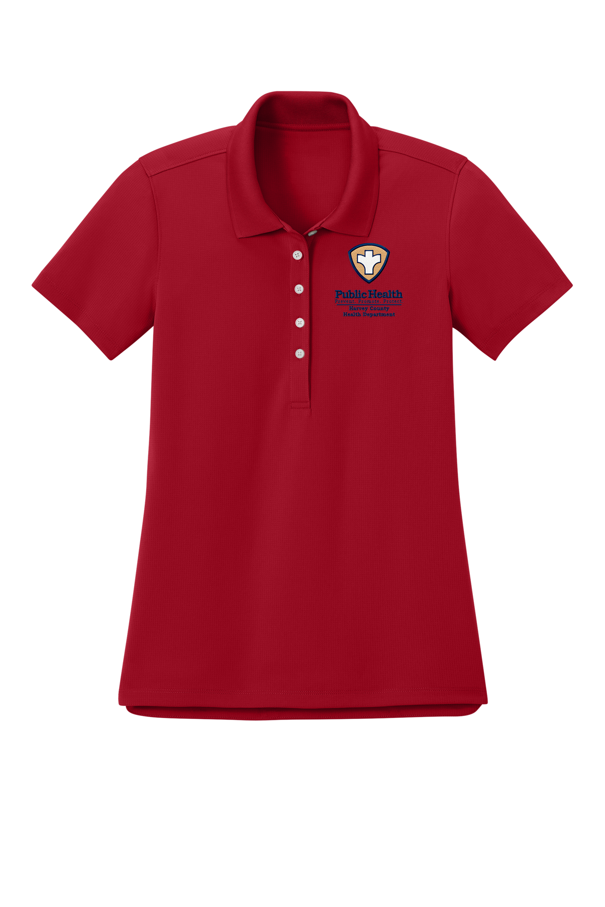 Women's Grid Polo with Embroidered Left Chest Logo