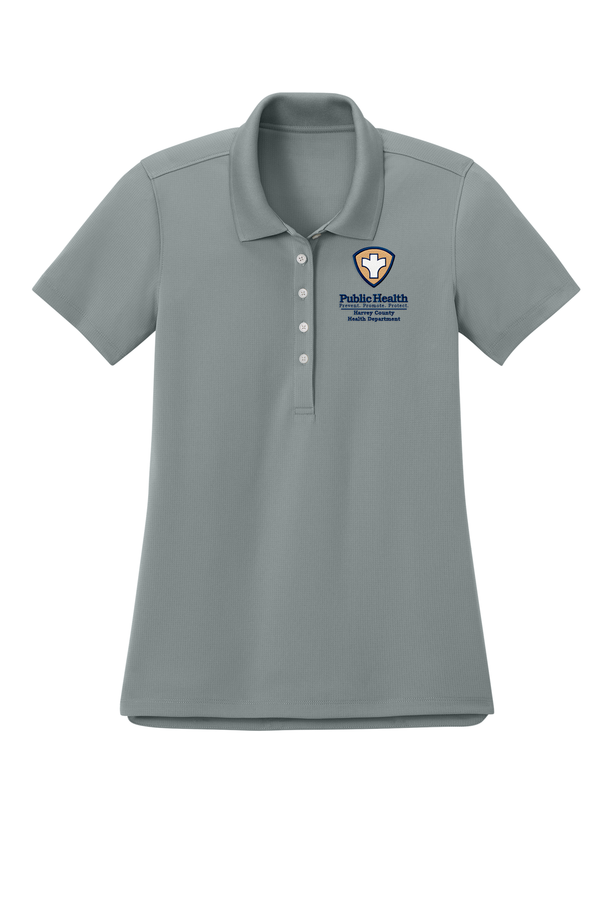 Women's Grid Polo with Embroidered Left Chest Logo