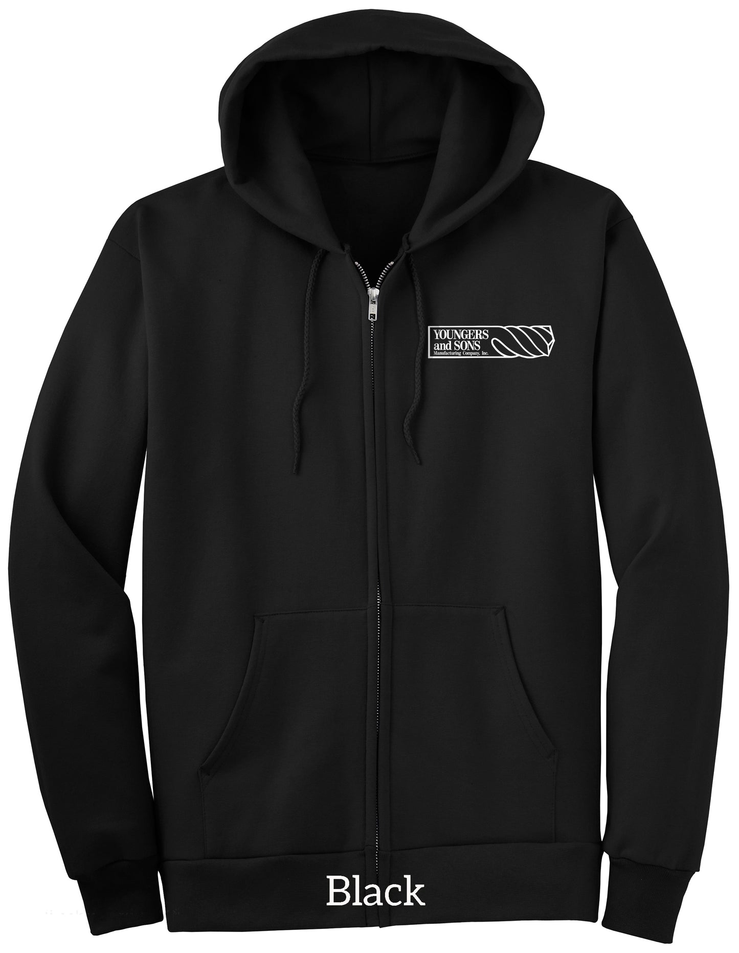 Full Zip Fleece Hoodie with Printed Logo