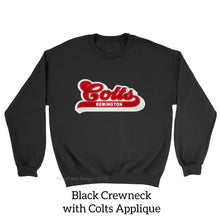 #2117 Colts Embroidered Flock Applique Crewneck
