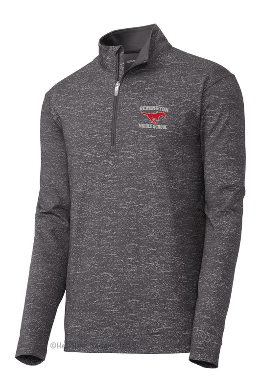 RMS Staff Unisex/Men's Reflective Heather Half-Zip with Embroidered Logo