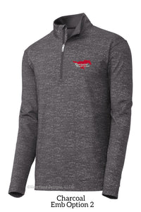 RMS Staff Unisex/Men's Reflective Heather Half-Zip with Embroidered Logo