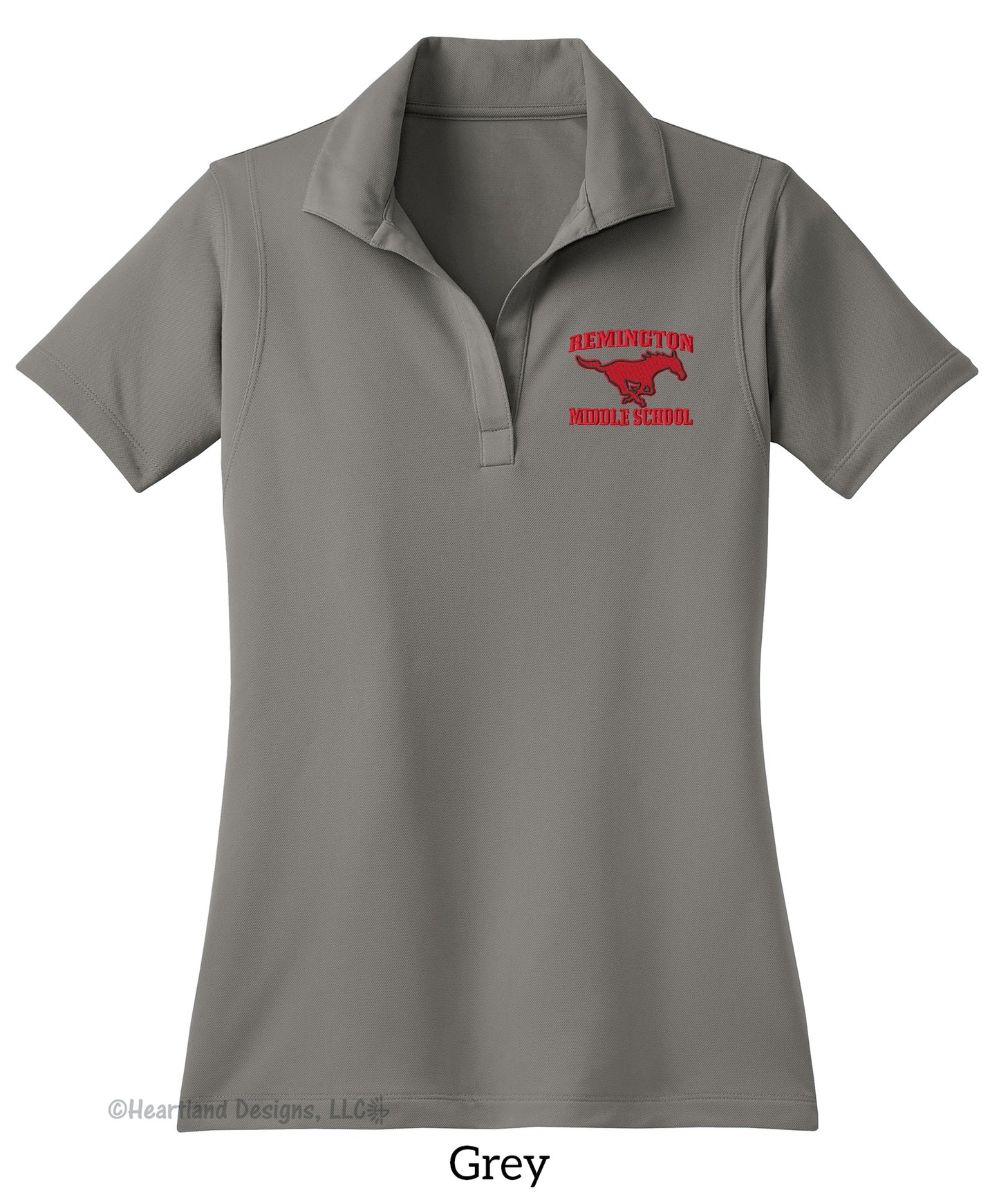 Polo de manga corta para mujer con logotipo bordado de RMS Staff
