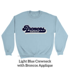 #2116 Broncos Embroidered Flock Applique Crewneck