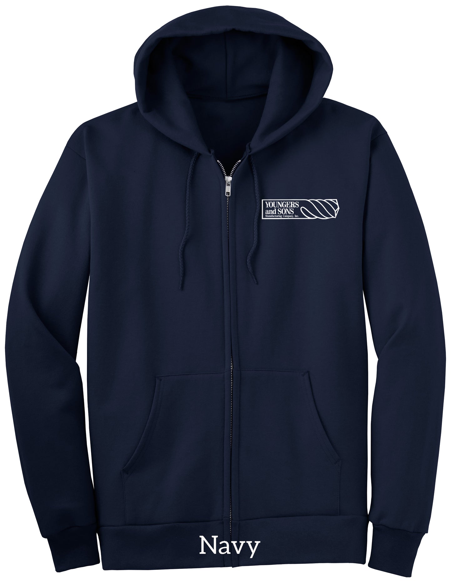 Full Zip Fleece Hoodie with Printed Logo
