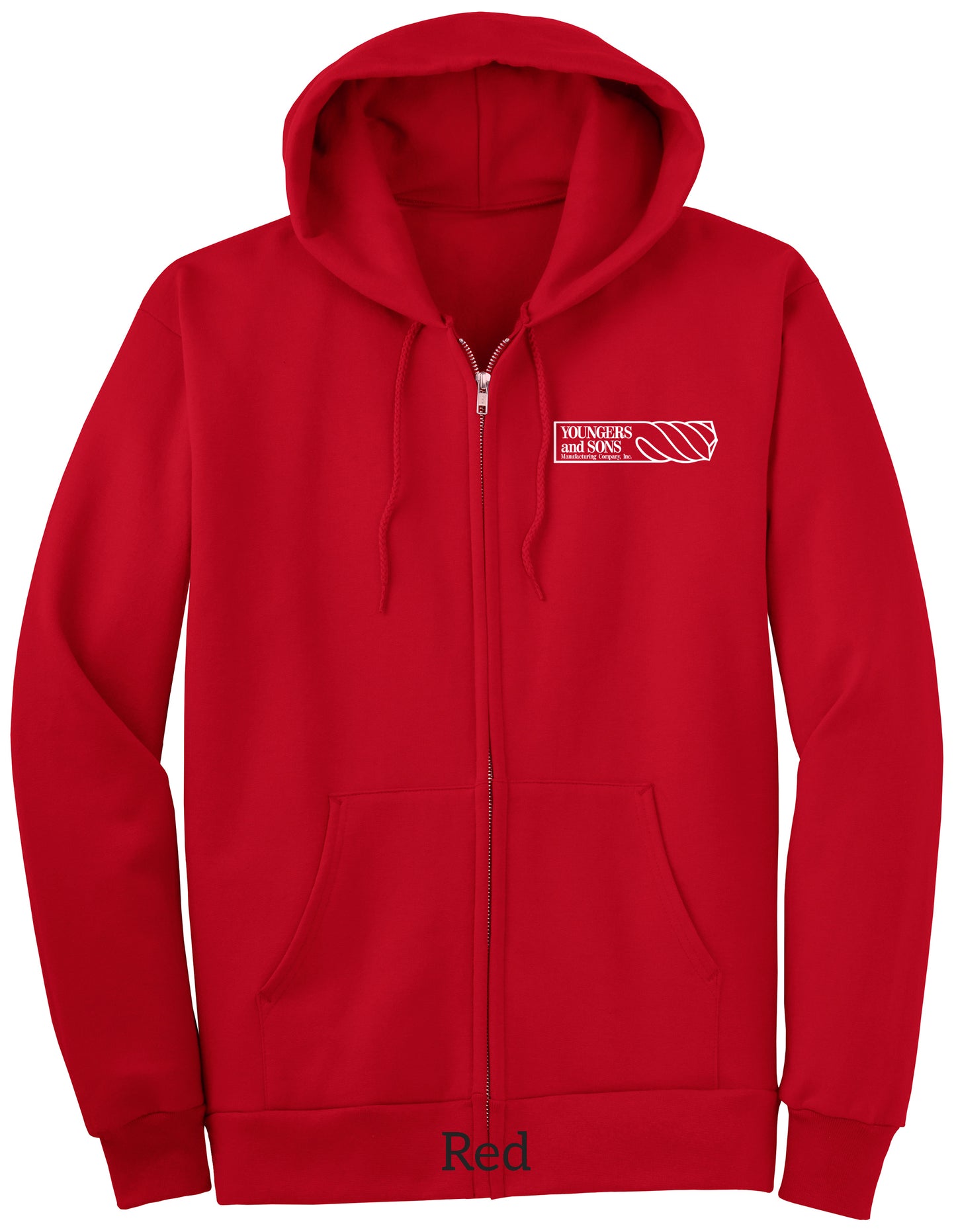 Full Zip Fleece Hoodie with Printed Logo