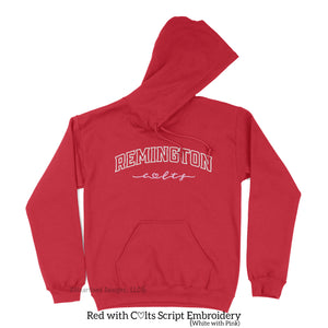 #2021 Remington Colts Scriptheart Embroidered Hoodie
