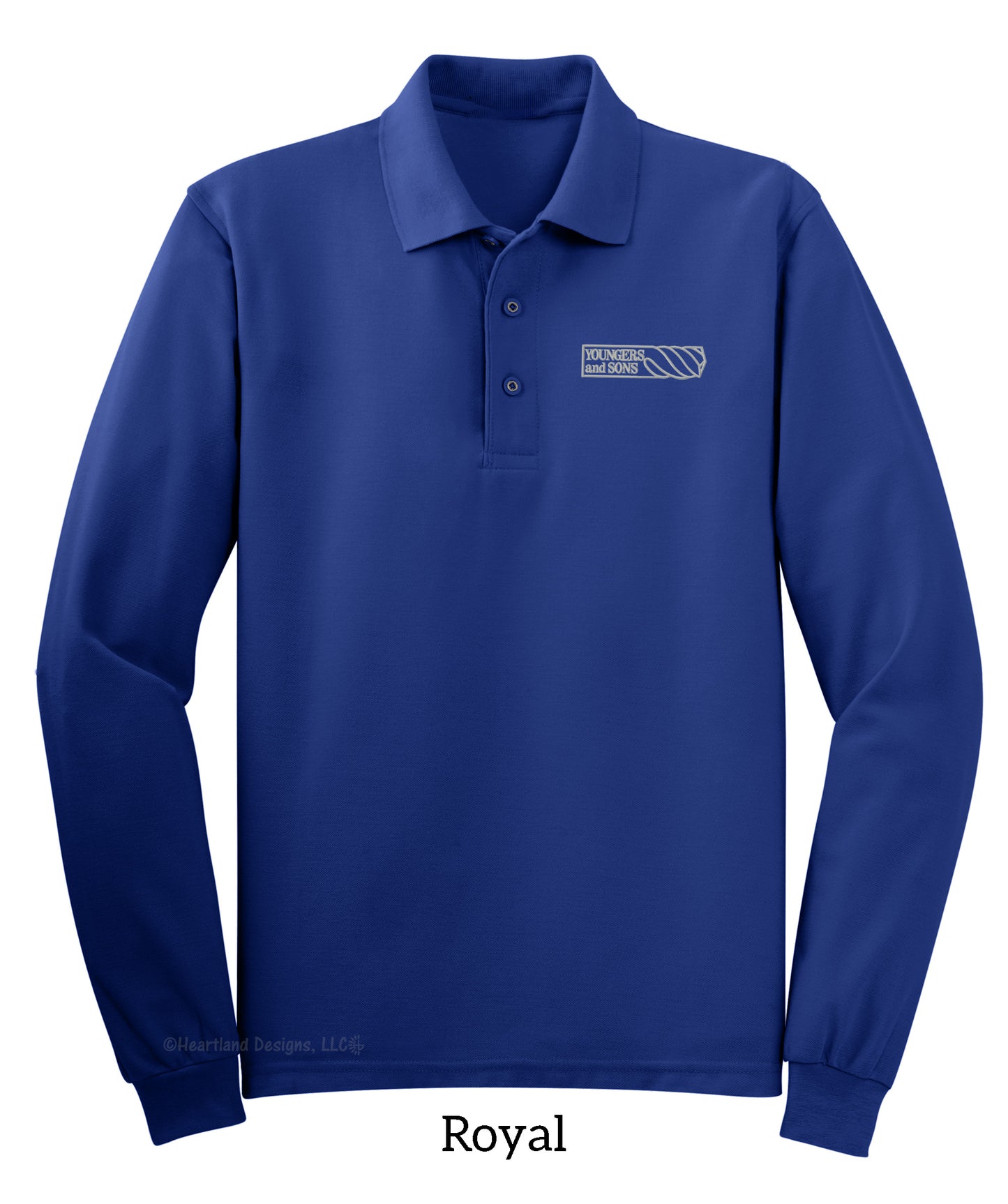 Men's Long Sleeve Polo with Embroidered Logo