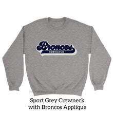 #2116 Broncos Embroidered Flock Applique Crewneck