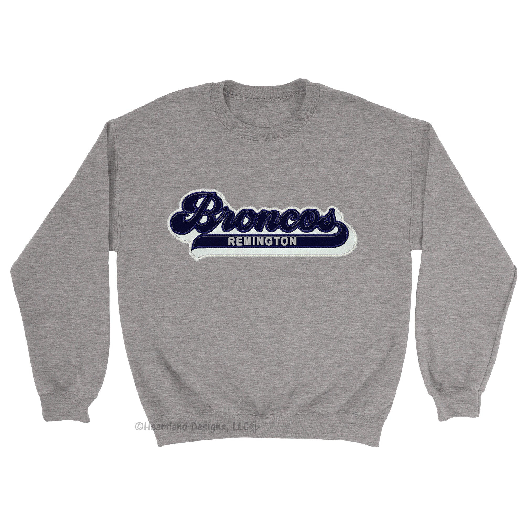 2116 Broncos Embroidered Flock Applique Crewneck – Heartland Designs