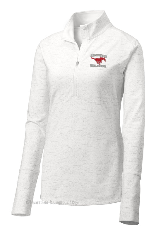 RMS Staff Women's Reflective Heather Half-Zip with Embroidered Logo